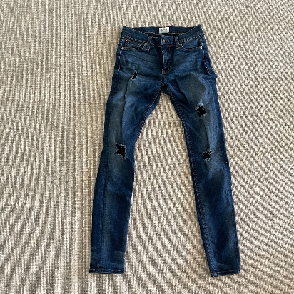 Hudson Mid Rise Ripped Denim Jeans